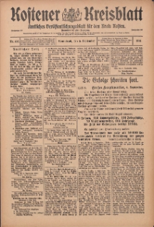 Kostener Kreisblatt: amtliches Veröffentlichungsblatt für den Kreis Kosten 1914.09.05 Jg.49 Nr107