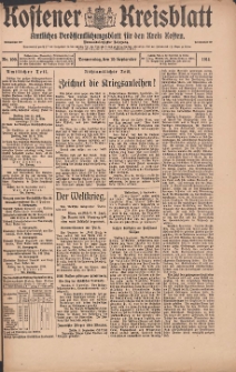 Kostener Kreisblatt: amtliches Ver&ouml;ffentlichungsblatt f&uuml;r den Kreis Kosten 1914.09.10 Jg.49 Nr109