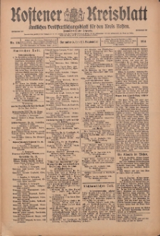 Kostener Kreisblatt: amtliches Veröffentlichungsblatt für den Kreis Kosten 1914.09.26 Jg.49 Nr116