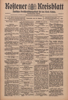 Kostener Kreisblatt: amtliches Veröffentlichungsblatt für den Kreis Kosten 1914.10.10 Jg.49 Nr122