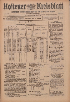 Kostener Kreisblatt: amtliches Veröffentlichungsblatt für den Kreis Kosten 1914.10.24 Jg.49 Nr128