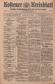 Kostener Kreisblatt: amtliches Veröffentlichungsblatt für den Kreis Kosten 1914.10.27 Jg.49 Nr129