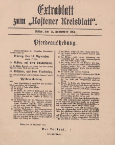 Kostener Kreisblatt: amtliches Veröffentlichungsblatt für den Kreis Kosten 1914.09.11 Jg.49 Extrablatt zum ,,Kostener Kreisblatt"