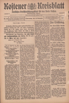 Kostener Kreisblatt: amtliches Ver&ouml;ffentlichungsblatt f&uuml;r den Kreis Kosten 1914.11.19 Jg.49 Nr139