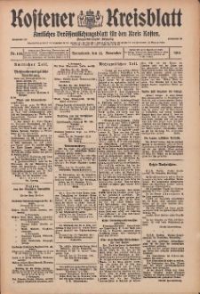 Kostener Kreisblatt: amtliches Veröffentlichungsblatt für den Kreis Kosten 1914.11.21 Jg.49 Nr140
