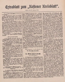 Kostener Kreisblatt: amtliches Veröffentlichungsblatt für den Kreis Kosten 1914.11.23 Jg.49 Extrablatt zum ,,Kostener Kreisblatt"
