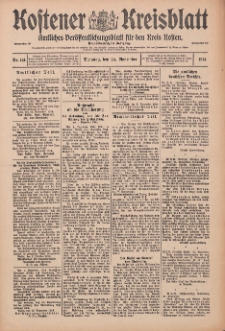 Kostener Kreisblatt: amtliches Veröffentlichungsblatt für den Kreis Kosten 1914.11.24 Jg.49 Nr141