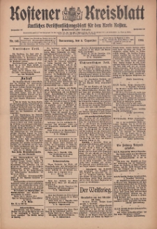 Kostener Kreisblatt: amtliches Veröffentlichungsblatt für den Kreis Kosten 1914.12.03 Jg.49 Nr145
