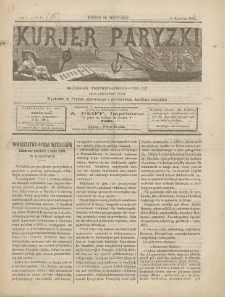 Kurjer Paryzki: dwutygodnik polityczny-literacki-społeczny: organ patrjotyczny polski 1882.04.15 R.2 Nr15