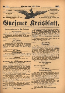 Gnesener Kreisblatt 1910.03.17 Nr22