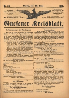 Gnesener Kreisblatt 1910.03.20 Nr23