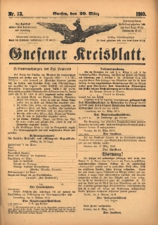 Gnesener Kreisblatt 1910.03.20 Nr23