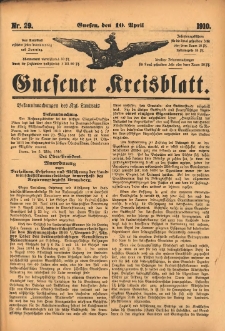Gnesener Kreisblatt 1910.04.10 Nr29