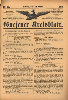 Gnesener Kreisblatt 1910.04.14 Nr30