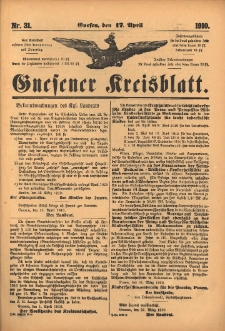 Gnesener Kreisblatt 1910.04.17 Nr31
