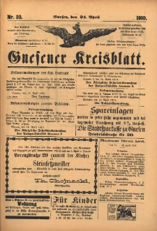 Gnesener Kreisblatt 1910.04.24 Nr33