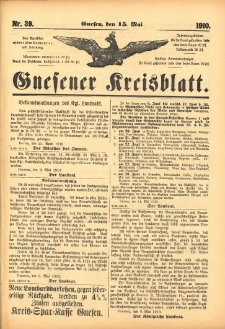 Gnesener Kreisblatt 1910.05.15 Nr39