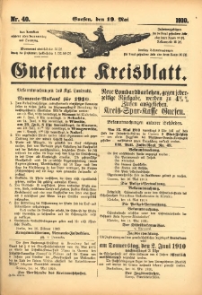 Gnesener Kreisblatt 1910.05.19 Nr40