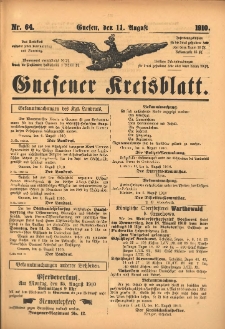 Gnesener Kreisblatt 1910.08.11 Nr64