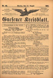 Gnesener Kreisblatt 1910.08.14 Nr65