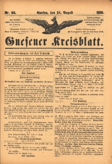 Gnesener Kreisblatt 1910.08.18 Nr66
