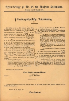 Extra-Beilage zum Nr.68 des Gnesener Kreisblatts 1910.08.25