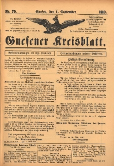 Gnesener Kreisblatt 1910.09.01 Nr70