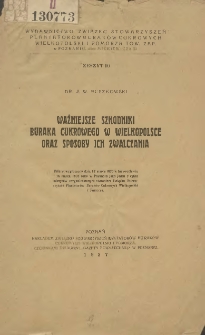 Ważniejsze szkodniki buraka cukrowego w Wielkopolsce oraz sposoby ich zwalczania