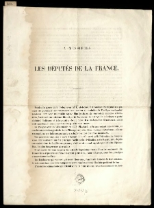 A messieurs les d&eacute;put&eacute;s de la France
