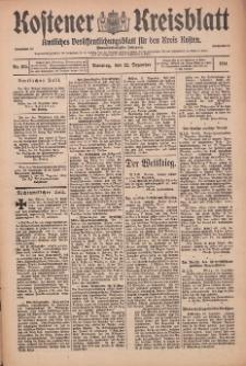 Kostener Kreisblatt: amtliches Veröffentlichungsblatt für den Kreis Kosten 1914.12.10 Jg.49 Nr153