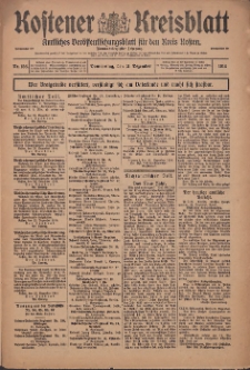 Kostener Kreisblatt: amtliches Veröffentlichungsblatt für den Kreis Kosten 1914.12.31 Jg.49 Nr156