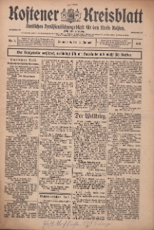 Kostener Kreisblatt: amtliches Veröffentlichungsblatt für den Kreis Kosten 1915.01.02 Jg.50 Nr1