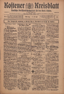 Kostener Kreisblatt: amtliches Ver&ouml;ffentlichungsblatt f&uuml;r den Kreis Kosten 1915.01.05 Jg.50 Nr2