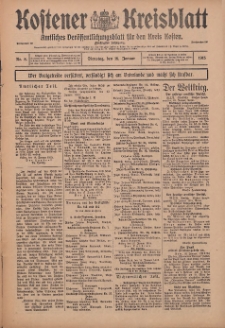 Kostener Kreisblatt: amtliches Veröffentlichungsblatt für den Kreis Kosten 1915.01.19 Jg.50 Nr8