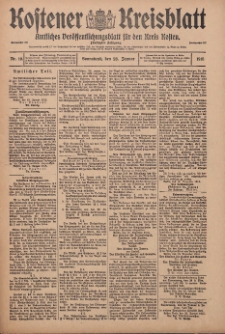 Kostener Kreisblatt: amtliches Veröffentlichungsblatt für den Kreis Kosten 1915.01.23 Jg.50 Nr10