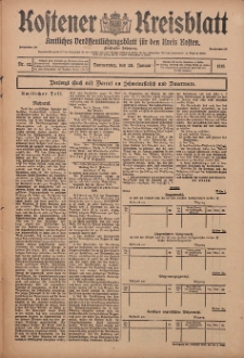 Kostener Kreisblatt: amtliches Veröffentlichungsblatt für den Kreis Kosten 1915.01.28 Jg.50 Nr12