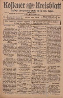 Kostener Kreisblatt: amtliches Veröffentlichungsblatt für den Kreis Kosten 1915.02.09 Jg.50 Nr17