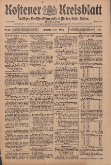 Kostener Kreisblatt: amtliches Veröffentlichungsblatt für den Kreis Kosten 1915.03.09 Jg.50 Nr29