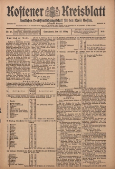 Kostener Kreisblatt: amtliches Veröffentlichungsblatt für den Kreis Kosten 1915.03.27 Jg.50 Nr37