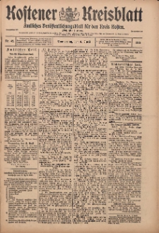 Kostener Kreisblatt: amtliches Ver&ouml;ffentlichungsblatt f&uuml;r den Kreis Kosten 1915.03.08 Jg.50 Nr42