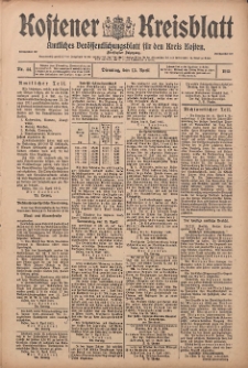 Kostener Kreisblatt: amtliches Veröffentlichungsblatt für den Kreis Kosten 1915.04.13 Jg.50 Nr44