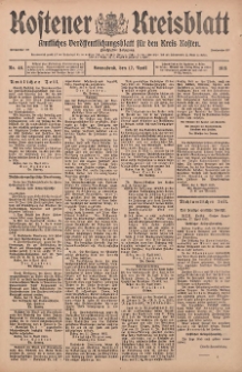 Kostener Kreisblatt: amtliches Veröffentlichungsblatt für den Kreis Kosten 1915.04.17 Jg.50 Nr46