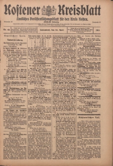 Kostener Kreisblatt: amtliches Veröffentlichungsblatt für den Kreis Kosten 1915.04.24 Jg.50 Nr49