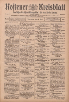 Kostener Kreisblatt: amtliches Veröffentlichungsblatt für den Kreis Kosten 1915.04.29 Jg.50 Nr51