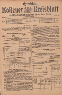 Kostener Kreisblatt: amtliches Ver&ouml;ffentlichungsblatt f&uuml;r den Kreis Kosten 1915.05.07 Jg.50 Nr54a Extrablatt