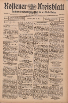 Kostener Kreisblatt: amtliches Veröffentlichungsblatt für den Kreis Kosten 1915.05.11 Jg.50 Nr56