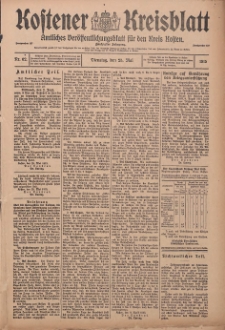Kostener Kreisblatt: amtliches Veröffentlichungsblatt für den Kreis Kosten 1915.05.25 Jg.50 Nr62
