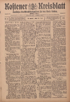 Kostener Kreisblatt: amtliches Veröffentlichungsblatt für den Kreis Kosten 1915.05.27 Jg.50 Nr63