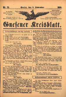 Gnesener Kreisblatt 1910.09.08 Nr72