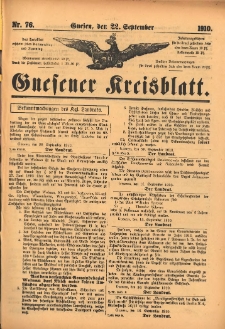 Gnesener Kreisblatt 1910.09.22 Nr76